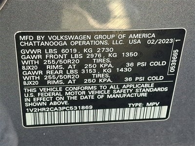 2023 Volkswagen Atlas 3.6L V6 SE w/Technology